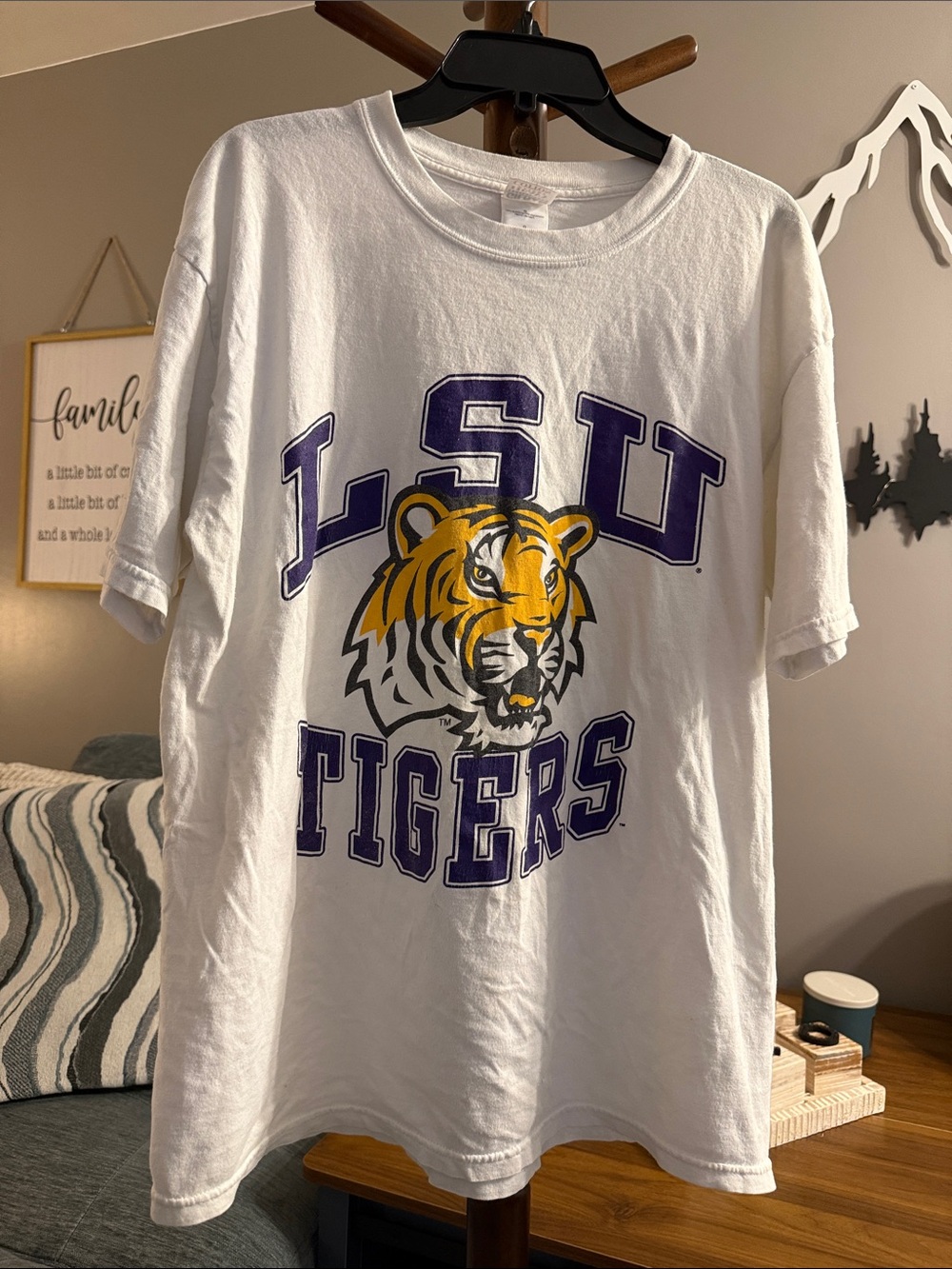 LSU Tigers White Graphic Tee